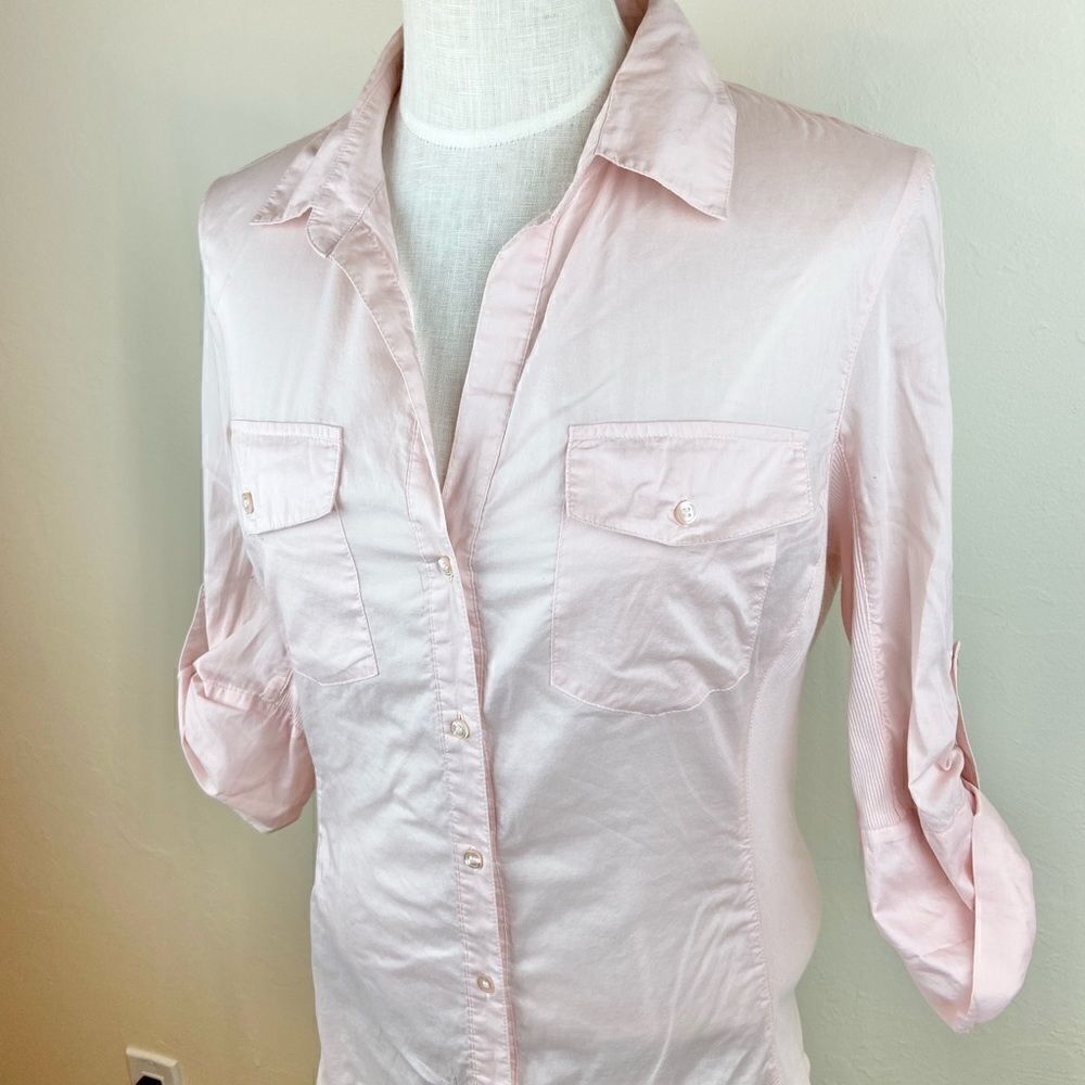 Norma Kamali Roll-Up Cuffs Button Down Shirt - Picture 2 of 6
